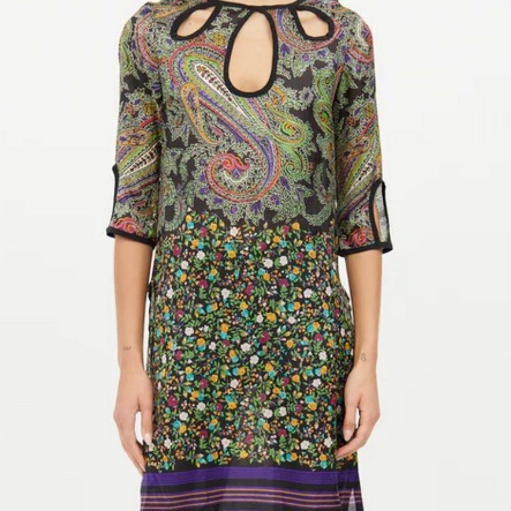 Etro funky keyhole cut out sheer silk dress